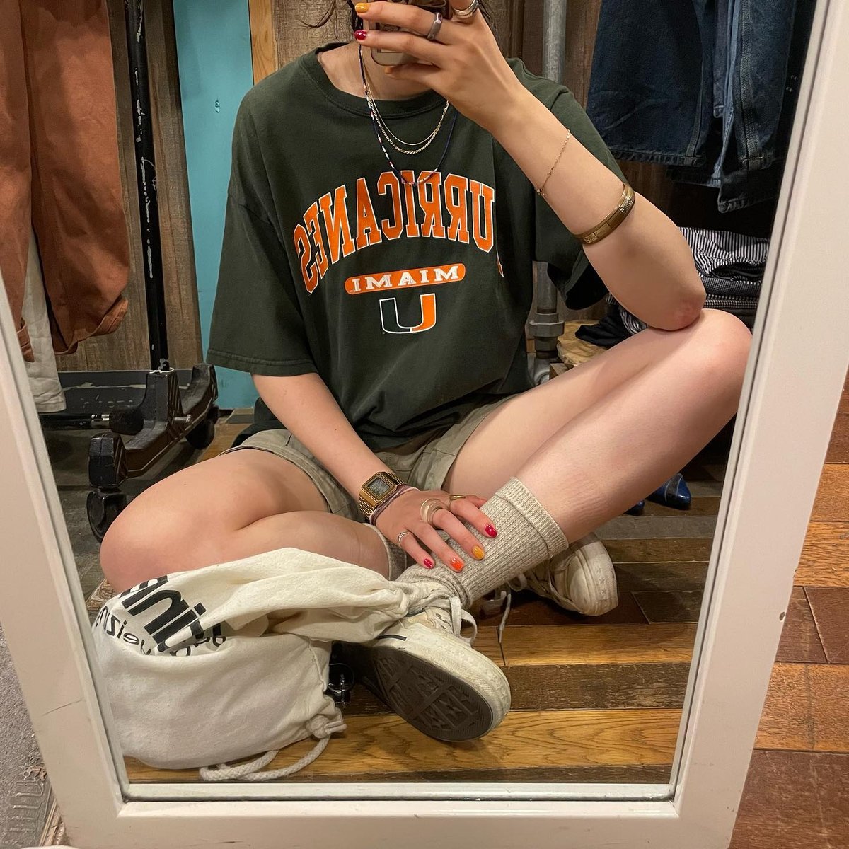 マイアミカレッジ3点／セットアップ、Tシャツ マイアミ大学カレッジTシャツ | CUSTOM FEVER