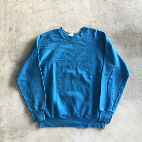 80's USA製 無地スウェット XL  ターコイズブルー