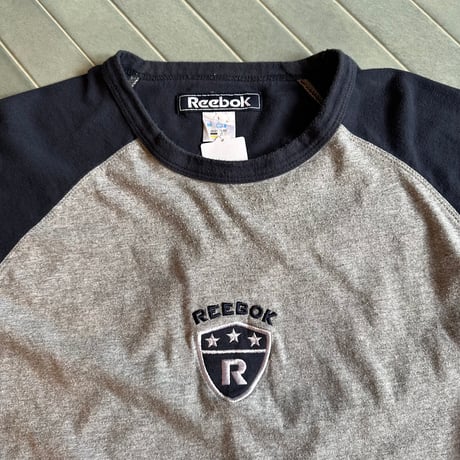 90s Reebok ラグラン刺繍ロンT