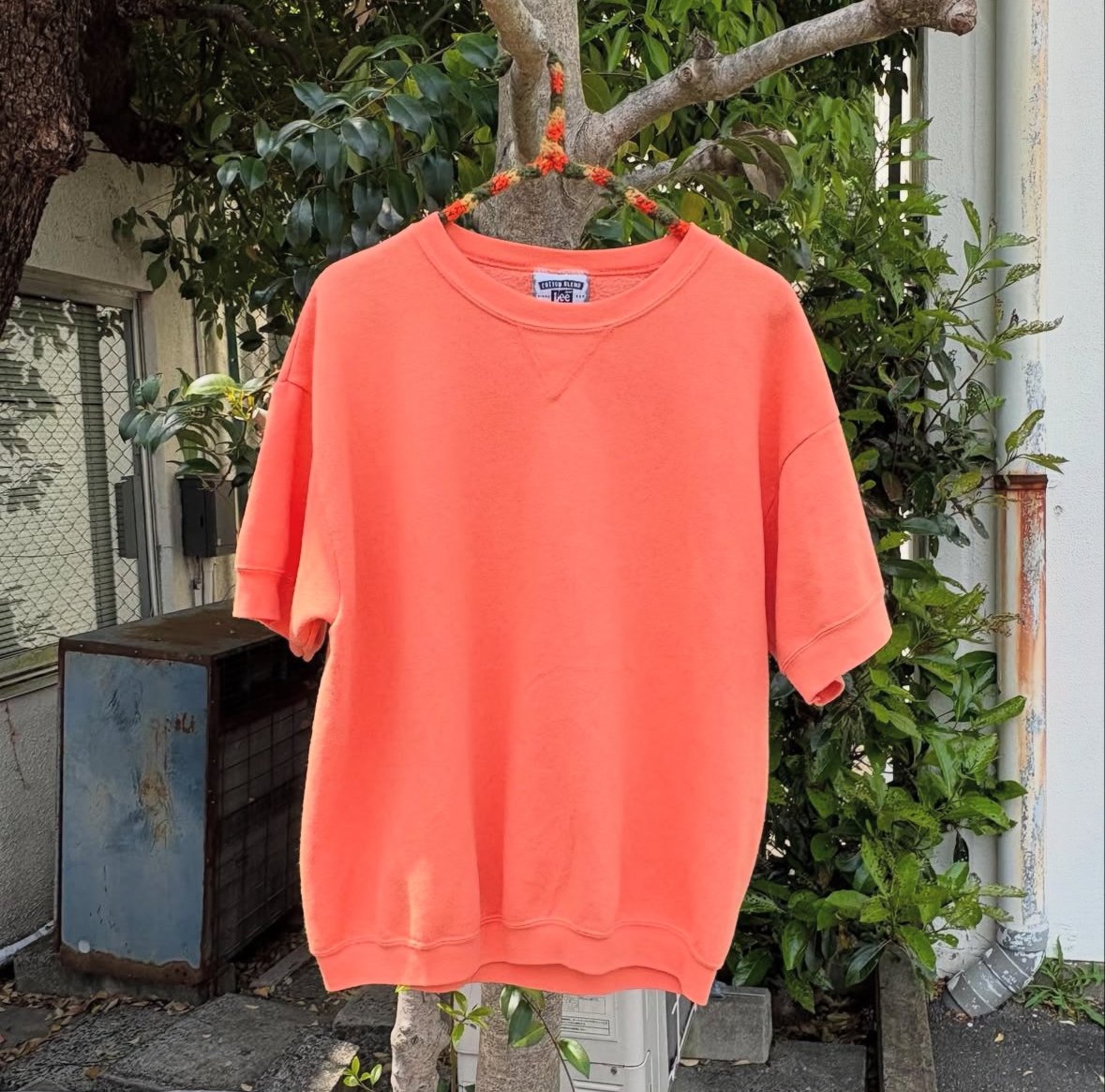 WAREHOUSE スウェット Tシャツ 半袖 プリント オレンジ L WAREHOUSE スウェット Tシャツ 半袖 プリント オレンジ L