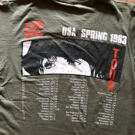 80年代　U2 バンドT US TOUR 1983