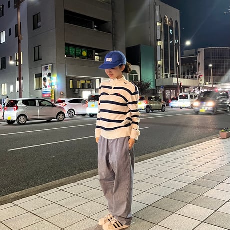Polo ボーダーハーフジップニット