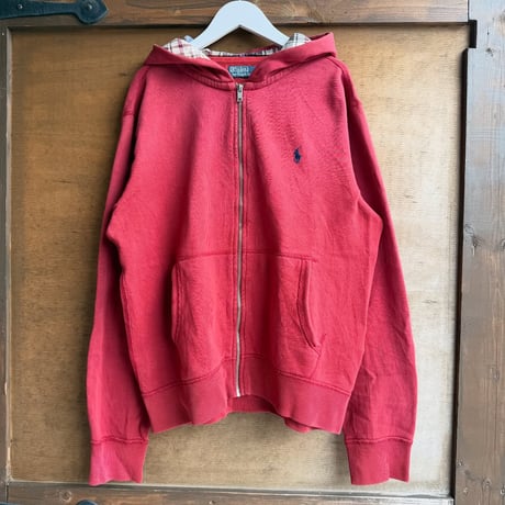 90s POLO ワンポイントジップパーカー