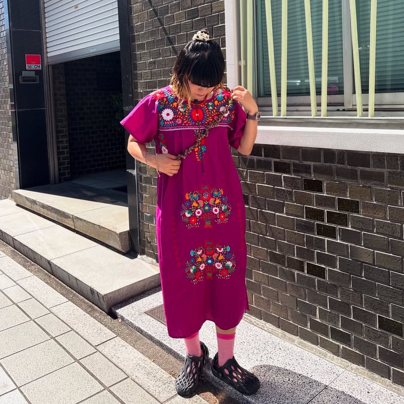 お花刺繍メキシカンワンピース | CUSTOM FEVER