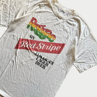 80's Red Stripe ビールプリントTシャツ XL