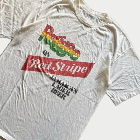 80's Red Stripe ビールプリントTシャツ XL