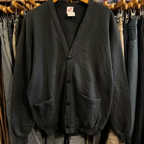 USA製 90's JERZEES スウェットカーディガン 黒