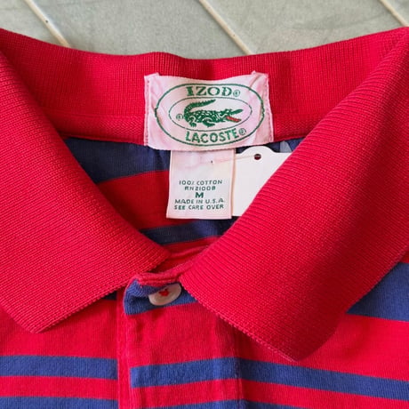80s USA製 LACOSTE ボーダーポロシャツ