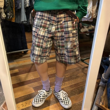 OLD NAVY チェック柄パッチワークハーフパンツ