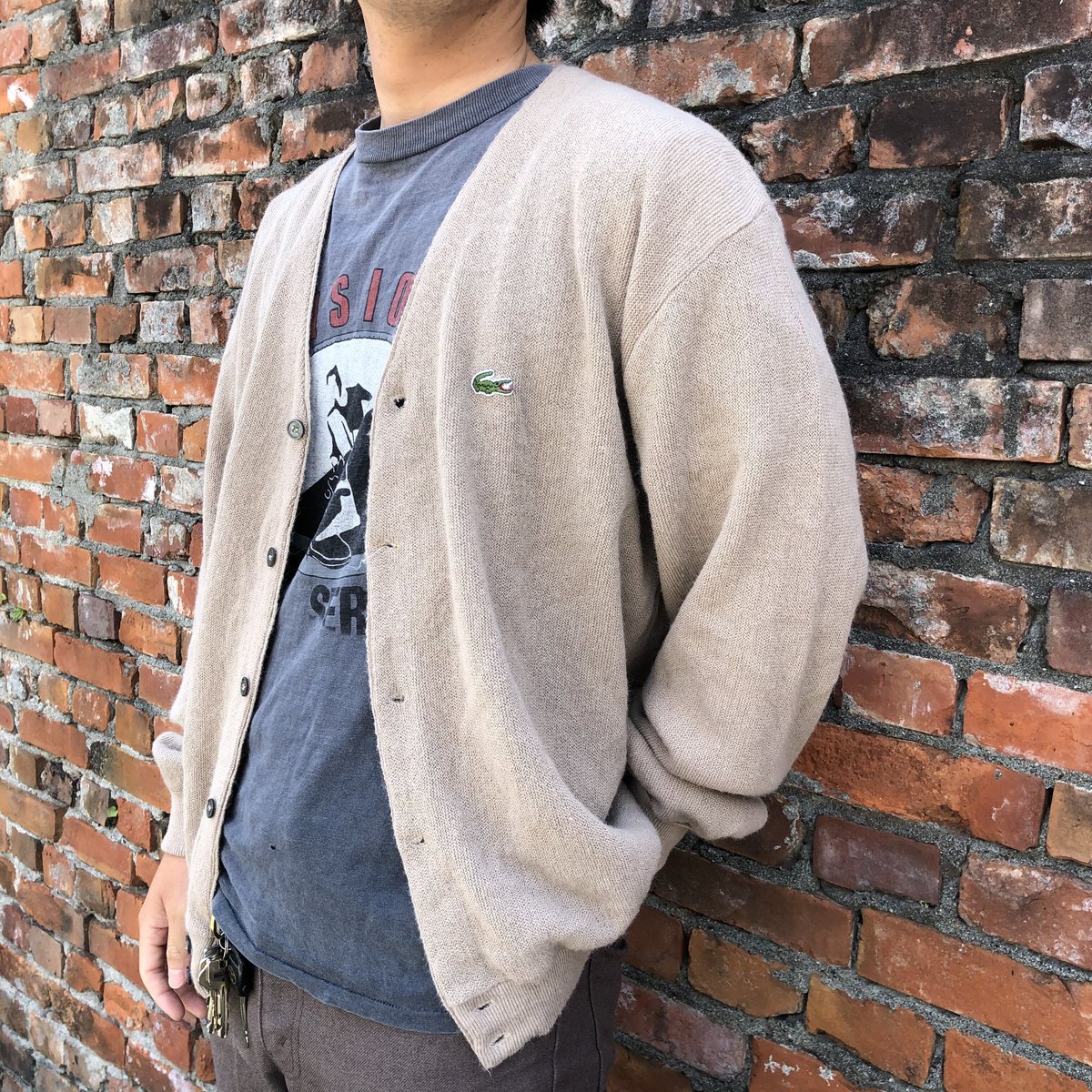 LACOSTEアクリルニットカーディガン | CUSTOM FEVER LACOSTEアクリルニットカーディガン | CUSTOM FEVER