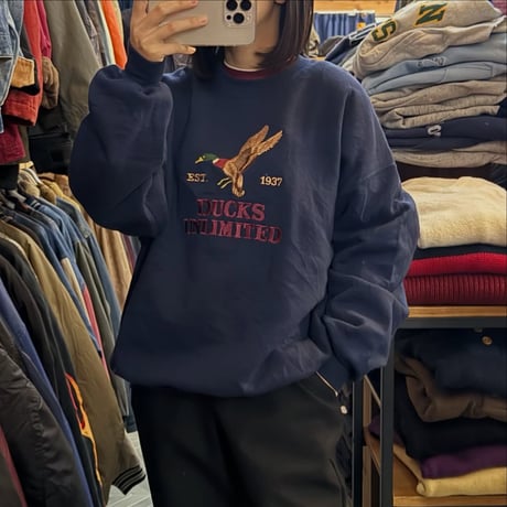 90s USA製 鴨 刺繍スウェット