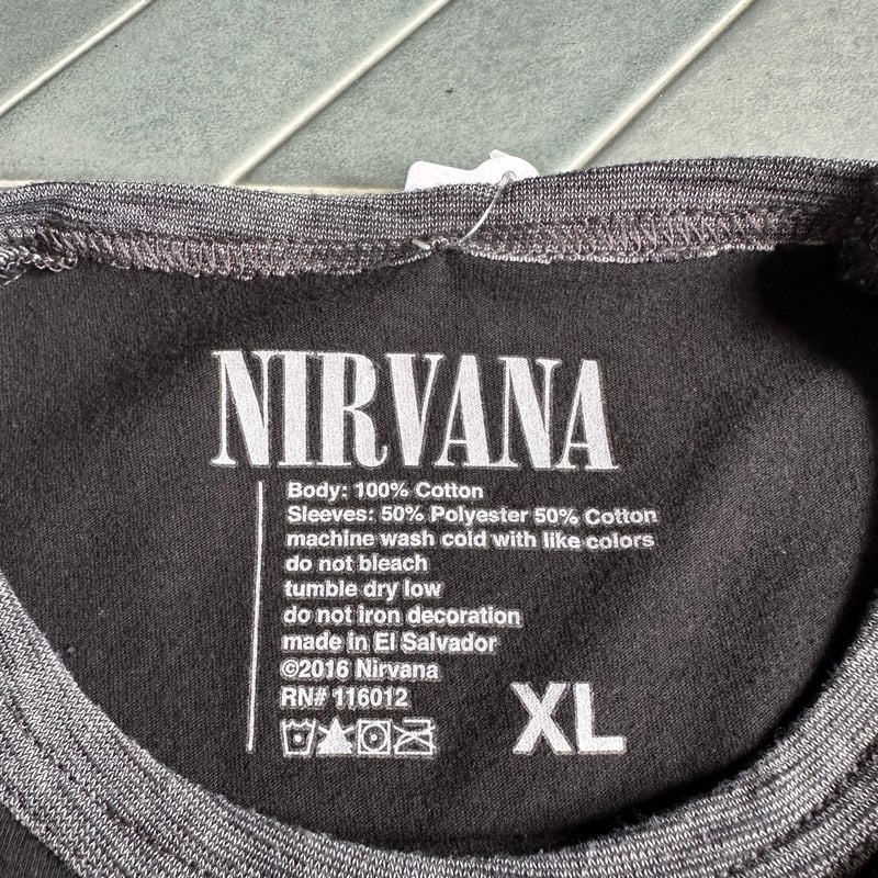 NIRVANA ラグラン七部Tシャツ | CUSTOM FEVER NIRVANA ラグラン七部Tシャツ | CUSTOM FEVER