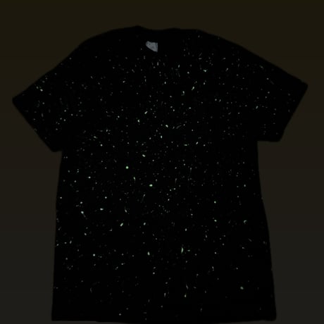 90's 蓄光塗料スパッタリングTシャツXL