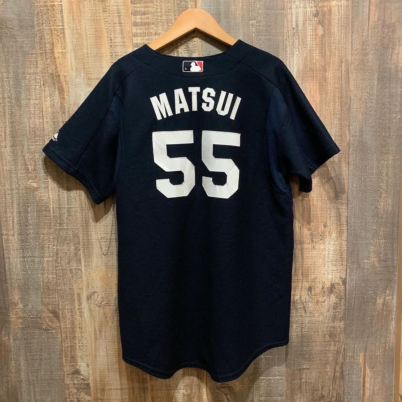 USA製 MLB Majestic ヤンキース ベースボールシャツ 松井秀喜 original
