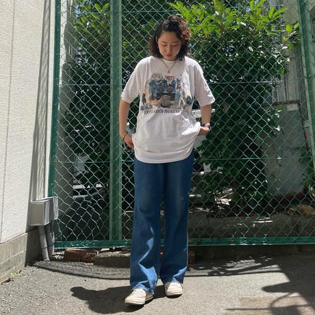 USA製バスケデザイン両面Tシャツ