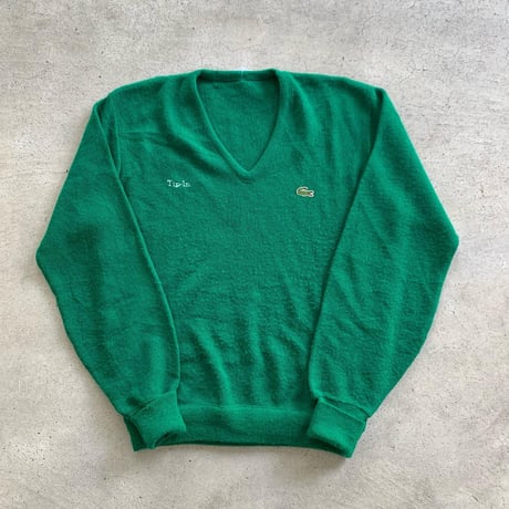 LACOSTE Vネックアクリルニット