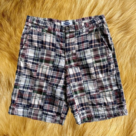 OLD NAVY チェック柄パッチワークハーフパンツ