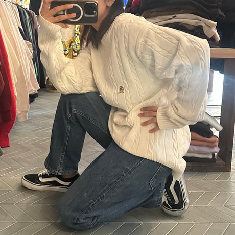 90s tommy hilfiger ケーブル編みニット