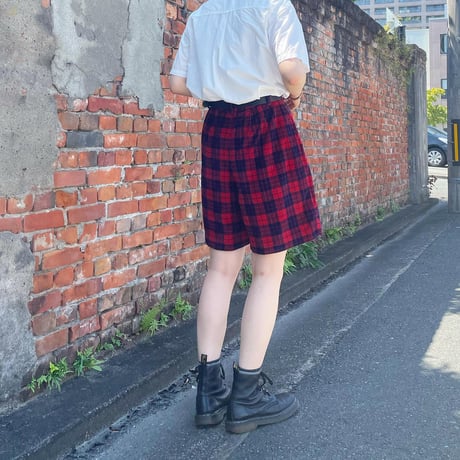 コーデュロイチェックハーフパンツ