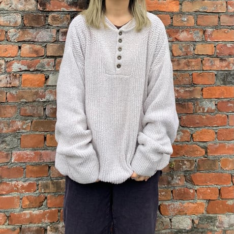 Eddie Bauerヘンリーネックコットンニット