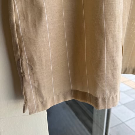 ストライプオープンカラー半袖シャツ