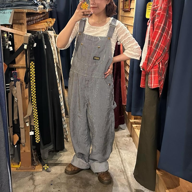 5288【美品】45R オーバーオール　ヒッコリー　ストライプ　デニム 5288【美品】45R オーバーオール ヒッコリー ストライプ デニム