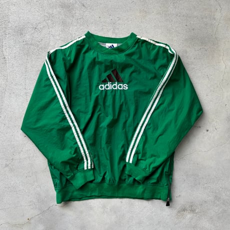 90s adidas ロゴ刺繍ナイロンプルオーバー