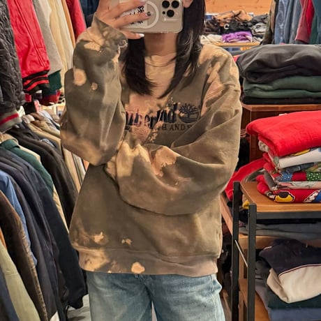 90s Timberland ブリーチ加工スウェット