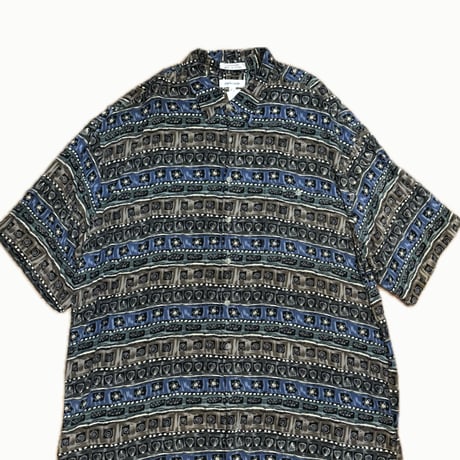 pierre cardin 総柄レーヨンシャツ XXL