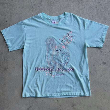 80s USA製 ネコプリントTシャツ