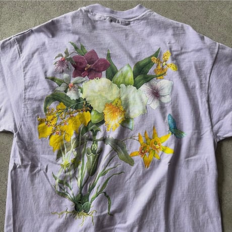 USA製 Hanes お花バックプリントTシャツ
