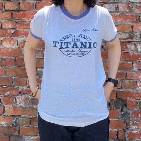 80年代〝TITANIC〟ビンテージリンガーTシャツ L