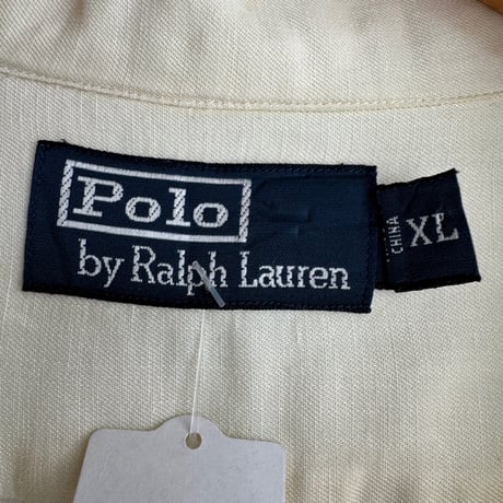 Ralph Lauren リネンシルク オープンカラーシャツ XL