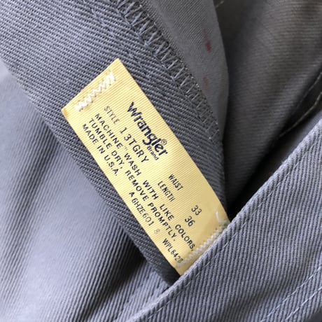 80's USA製 WRANGLER  グレーツイルパンツW33×L36