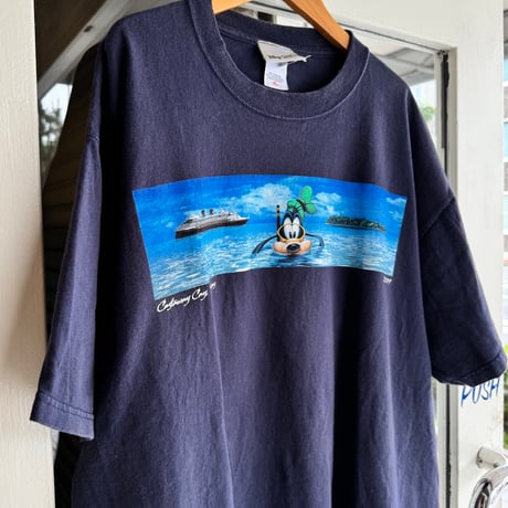 〜00's Disney CRUISE LINE 〝Goofy〟プリントTシャツ XL