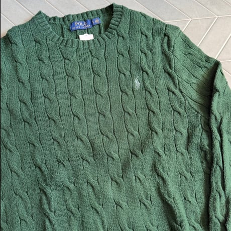 POLO ケーブルコットンニット