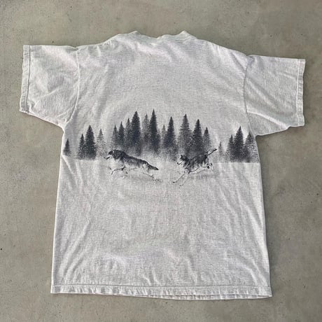 オオカミ両面プリントTシャツ