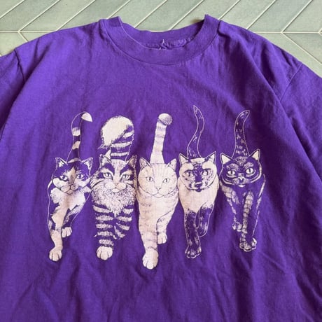80s USA製 猫ちゃん両面プリントTシャツ