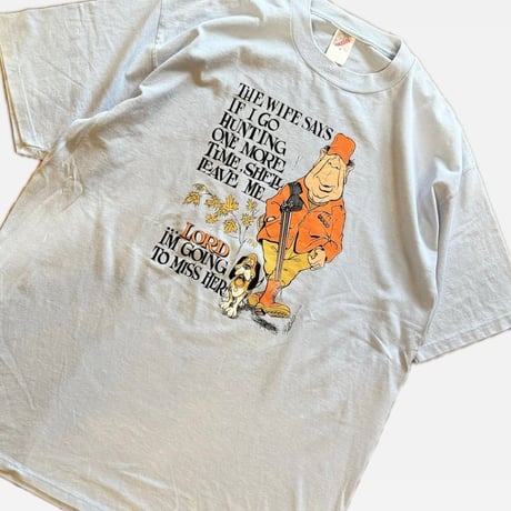 80's Hunting JokeプリントTシャツ XL