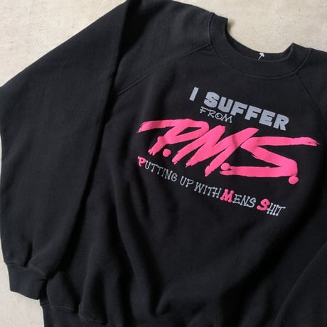 〜90's プリントスウェット 黒 XL