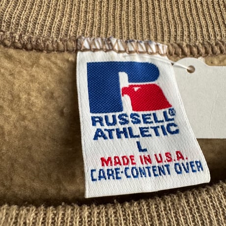 90's USA製RUSSELL無地スウェット L ベージュ