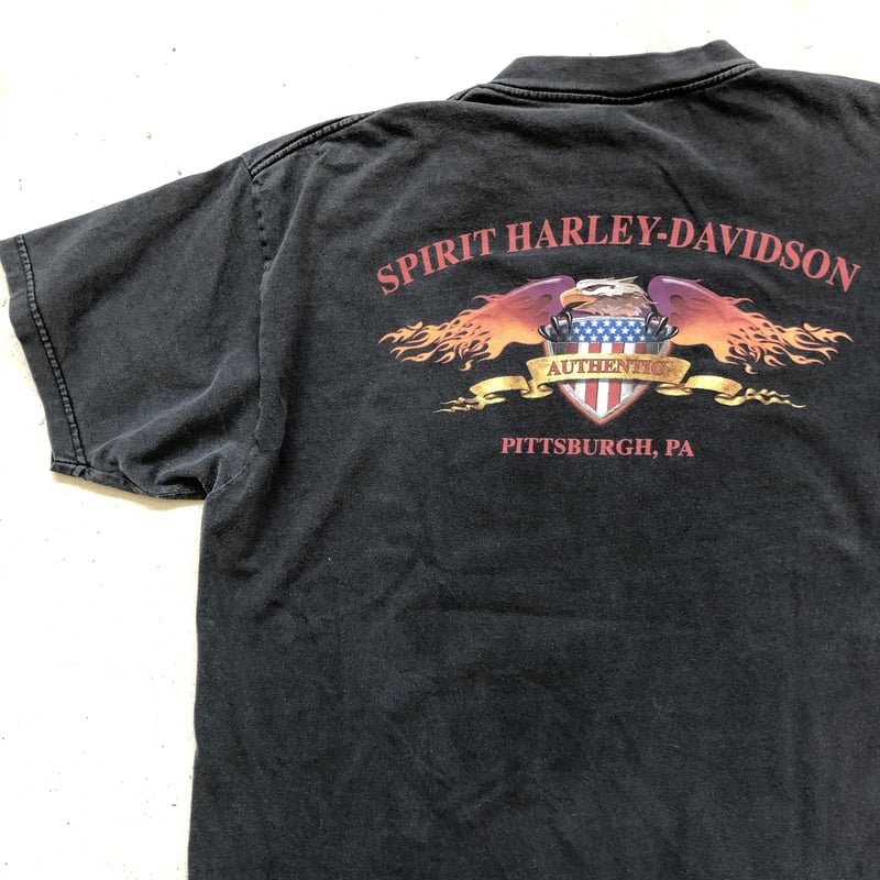 HARLEY DAVIDSON 両面プリントTシャツ 黒XL | CUSTOM FEVER