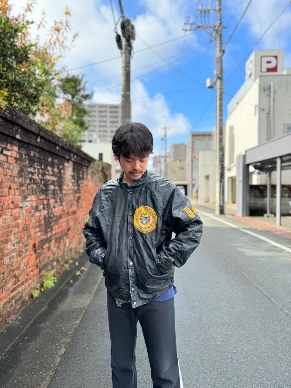 その他ブランド / Steve Smith/オールレザースタジャン/42/レザー/GRN/ワッペン付/ライナー欠品 fit=scale-down,w=1200