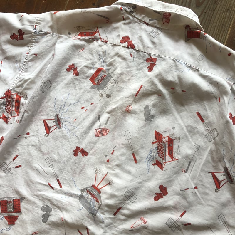 60's コットン総柄シャツ〝バーベキュー〟 | CUSTOM FEVER
