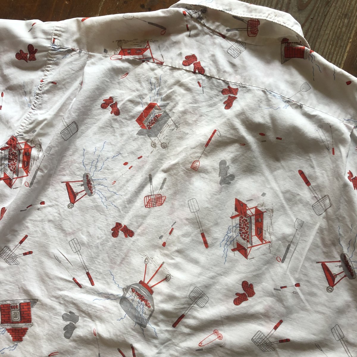 60's コットン総柄シャツ〝バーベキュー〟 | CUSTOM FEVER