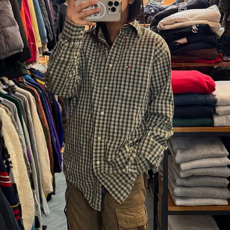 90s Tommy hilfiger チェックシャツ