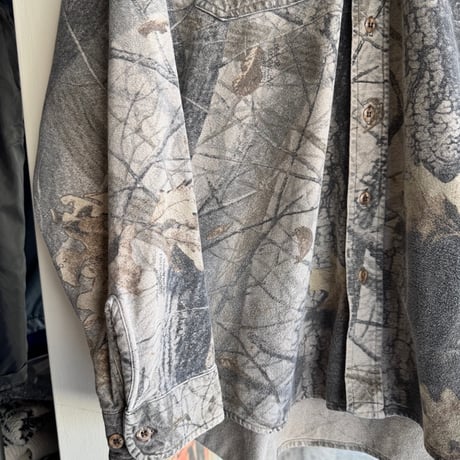 00's WOOLRICH リアルツリー柄シャモアクロスシャツ
