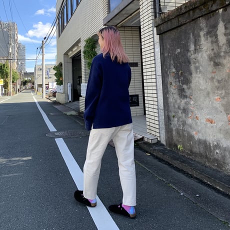 POLOハーフジップコットンニット