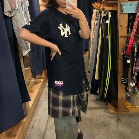 USA製 Majestic Athletic NY ベースボールシャツ