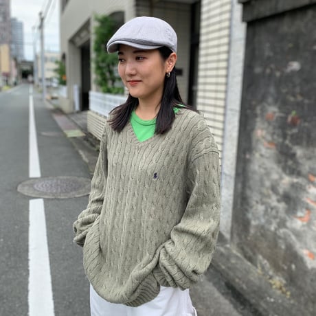 POLOケーブルコットンニット